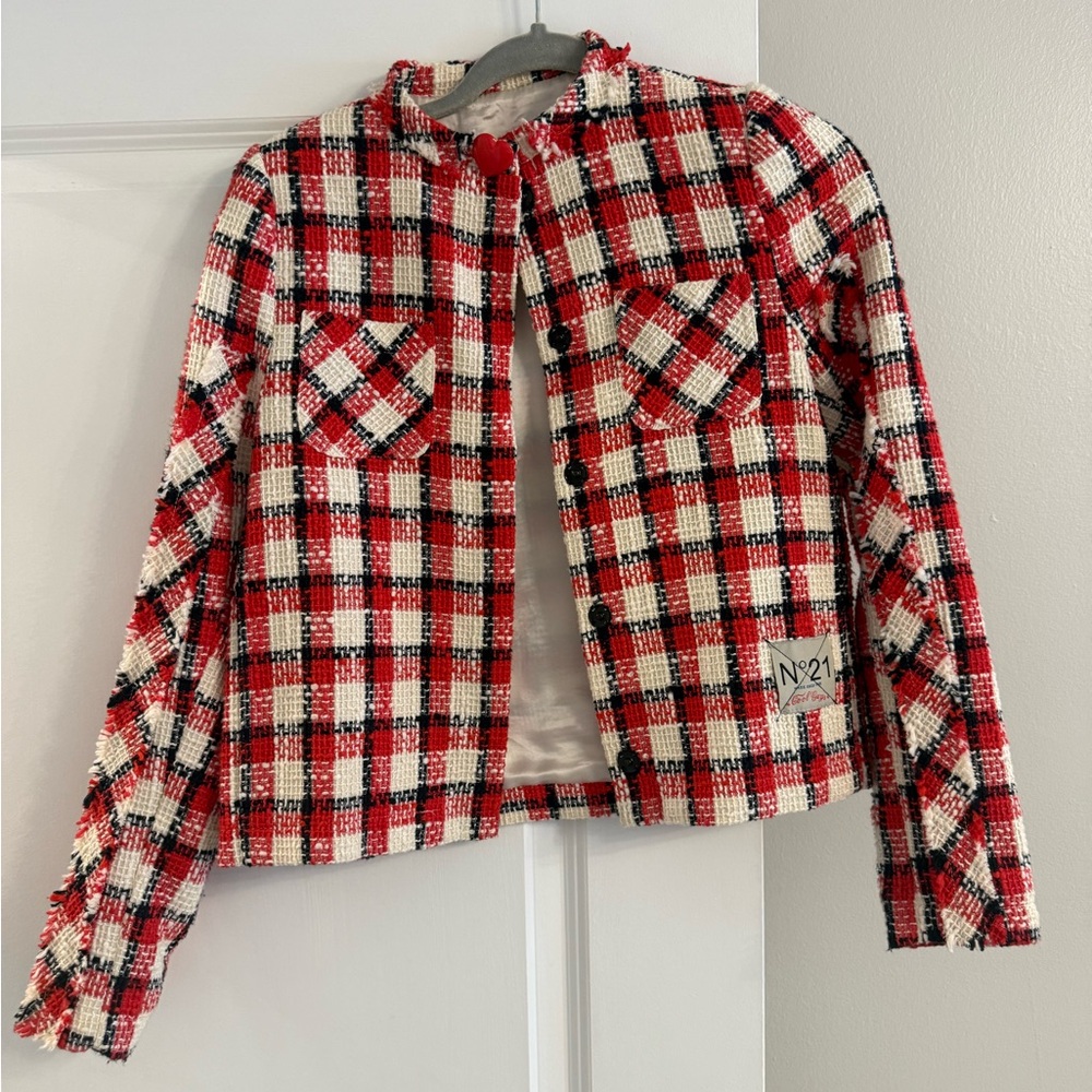 No. 21 Red and White Plaid Jacket